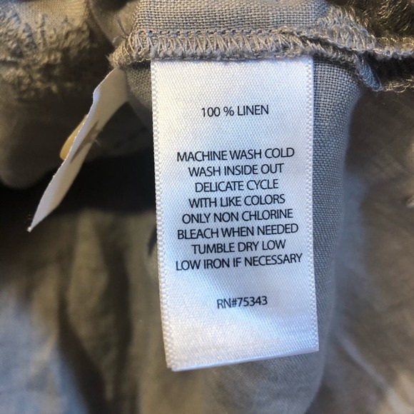 St. Tropez Gray 100% Linen Sleeveless Embroidered Blouse Women's Size Small - Picture 8 of 8